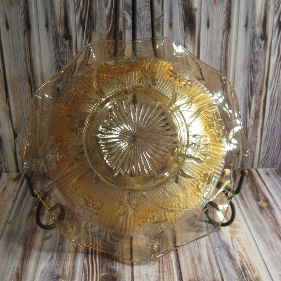 IRIS IRIDESCENT BY JEANNETTE GLASS RUFFLED EDGE SALAD BOWL